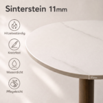 Höhenverstellbarer Beistelltisch aus Sinterstein, moderner ovaler Sofatisch mit 11 mm weißer Keramik - Image 5