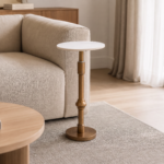 Höhenverstellbarer Beistelltisch aus Sinterstein, moderner ovaler Sofatisch mit 11 mm weißer Keramik - Image 11