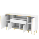 Sideboard, high-gloss white dresser with 1 drawer, chest of drawers, bedroom dresser, high-gloss whi - Image 24