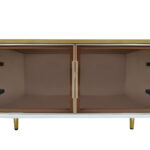 TV Cabinet in Marble Look, TV Stand with 4 Legs, LED, 4 Textured Drawers with Gold Handles and Two B - Image 18