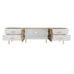 TV Cabinet in Marble Look, TV Stand with 4 Legs, LED, 4 Textured Drawers with Gold Handles and Two B - Image 21